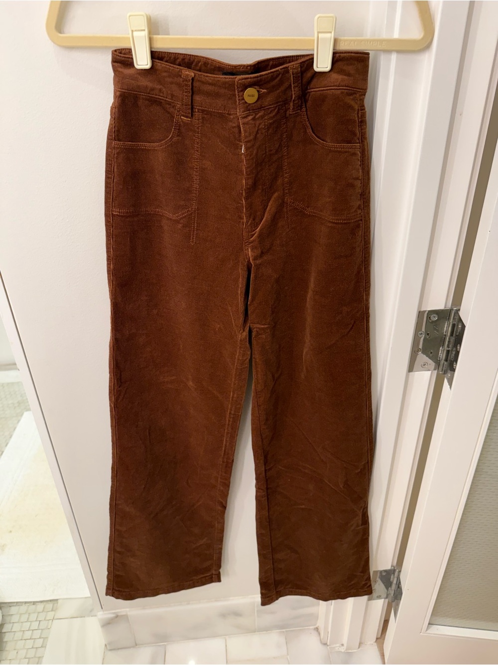 Paige Annessa High-Rise Wide-Leg Corduroy Jeans - Brown - Picture 5 of 8